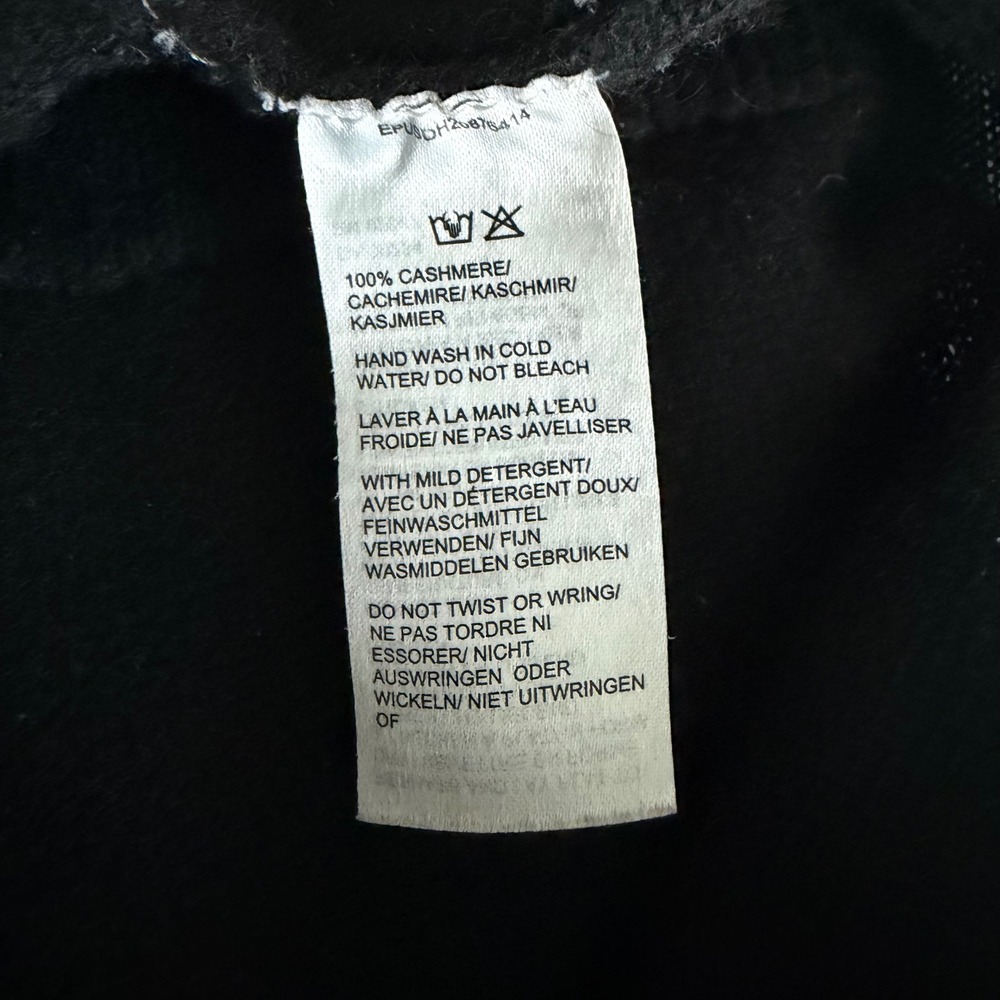 Saks Fifth Avenue Cashmere Long Cardigan Black Duster Open Front Soft Luxury M/L - Picture 7 of 7